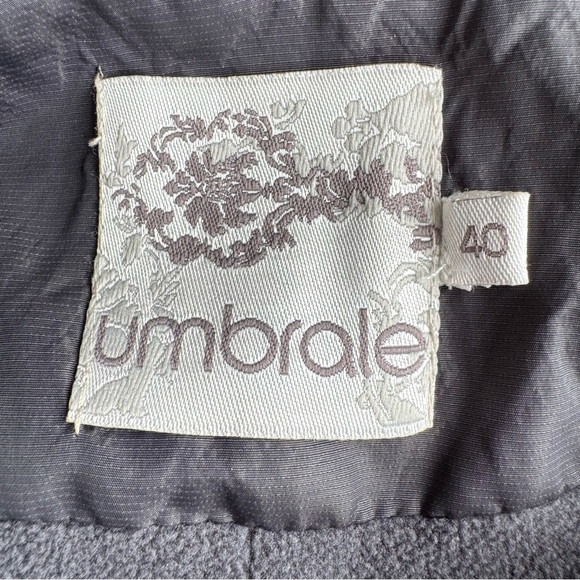 VTG UMBRALE Crinkle A Line Jacket XS Graphite Fleece Lined Ruffle Collar Y2K - Picture 3 of 15